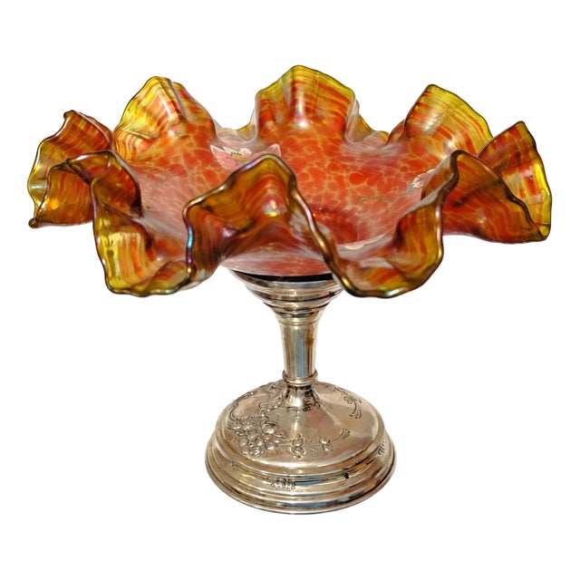 19th Century Glass and Silver Stemmed Goblet For Sale