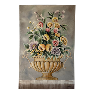Large Vintage Benedig Still Life Oil on Canvas Painting