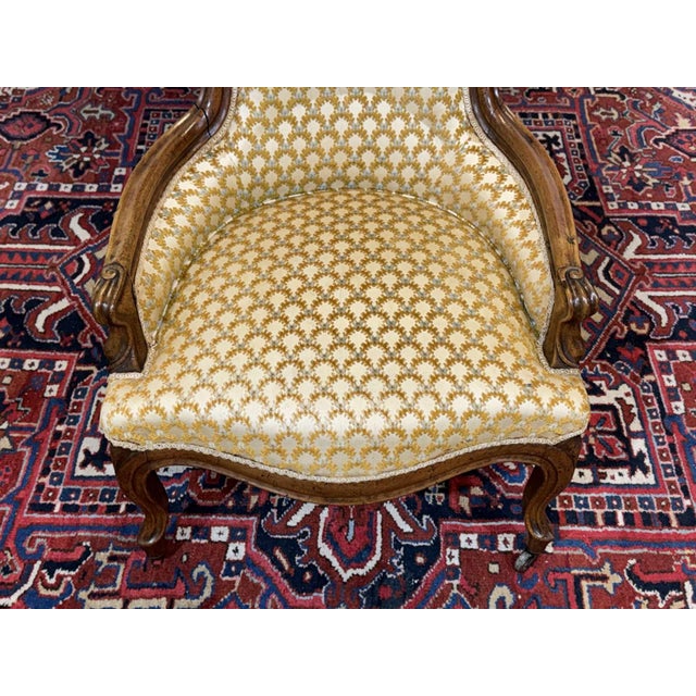 19th Century Napoleon III Walnut Armchair For Sale - Image 5 of 15