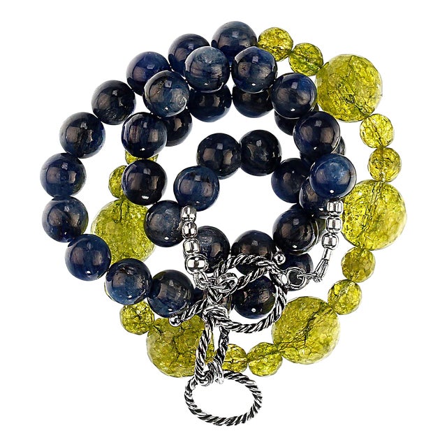 Peridot and Kyanite Necklace For Sale