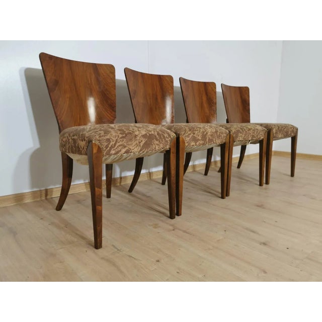 Textile Art Deco Dining Chairs by Jindrich Halabala, Set of 4 For Sale - Image 7 of 18