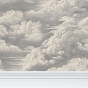Kipling Clouds Etching Removable Wallpaper – Antique Cream Sample