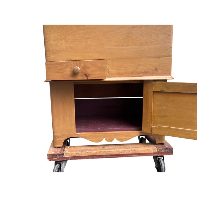 Antique Primitive Pine Dry Sink / Washstand With Lift-Top Storage & Cabinet For Sale - Image 14 of 16