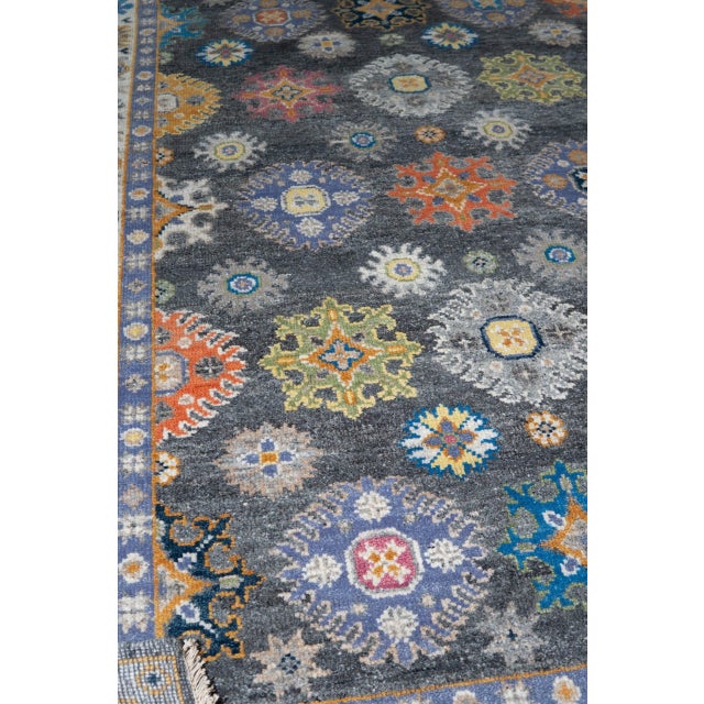2020s 10x14 Lila Ruby Charcoal Traditional Floral Hand Knotted Wool Carpet Rug For Sale - Image 5 of 6