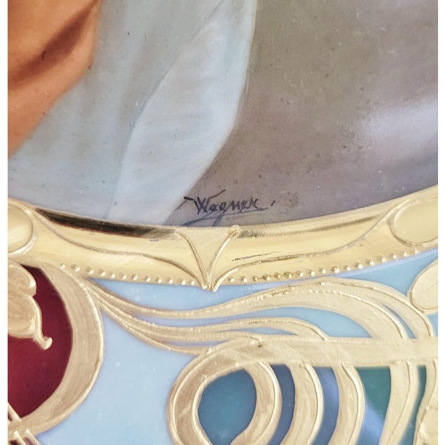 Ceramic 19th C Austrian Royal Vienna Porcelain Portrait Plate of Duchesse De Bourgogne by Wagner For Sale - Image 7 of 13