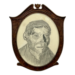 Mid Century Charcoal Portrait by Kenneth Goss c.1966