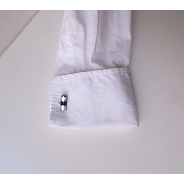 English Blue Lapis Lazuli Cufflinks, Pair For Sale - Image 4 of 9