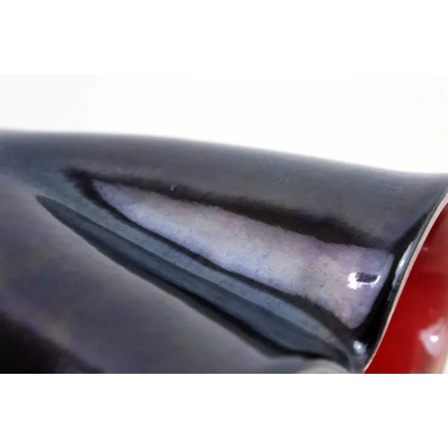 Black Mid-Century Ceramic Vase from Elchinger, France For Sale - Image 8 of 11