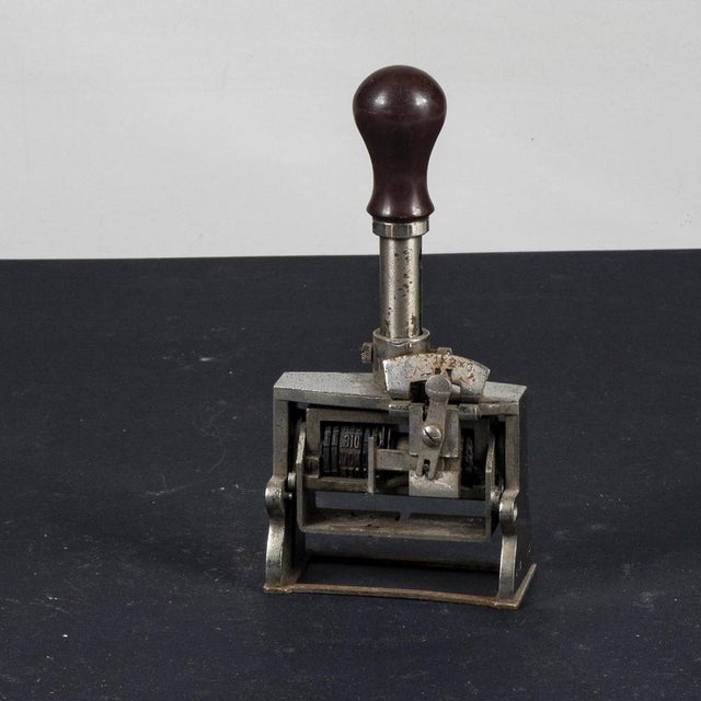 Silver Vintage Plastic and Metal Number Stamp For Sale - Image 8 of 10