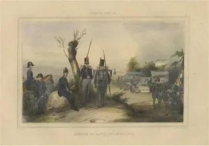 After Madou, Belgium Army with Ambulance Troops in the Field, 1833, Print