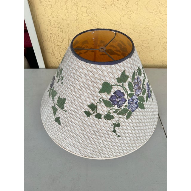 Vintage Purple Floral Lamp Shade For Sale In West Palm - Image 6 of 8