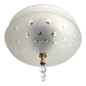 Deco Cut Glass Ceiling Light, 1940s
