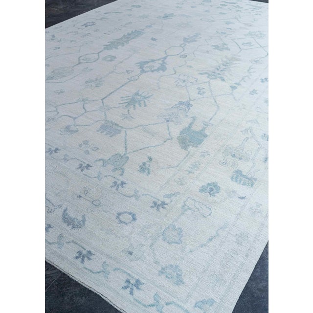 Blue Turkish Oushak Rug 10' x 14'5" #20334 For Sale - Image 8 of 8