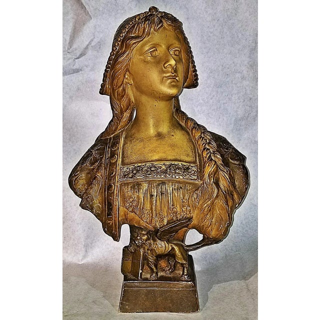 Antique White Plaster Teracotta Bust - Venetian Girl by Richard Aurili For Sale - Image 12 of 12