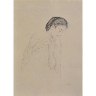 Walter Sauer, Woman in Profile, Signed Engraving For Sale