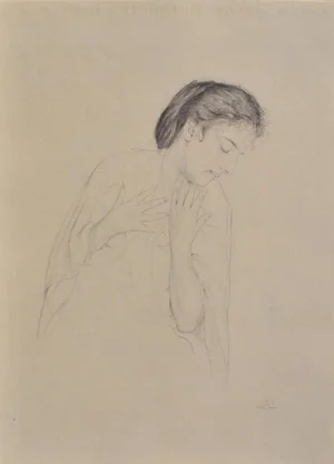Walter Sauer, Woman in Profile, Signed Engraving