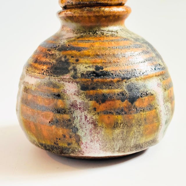 Vintage Studio Pottery Lidded Bud Vase For Sale In San Francisco - Image 6 of 12