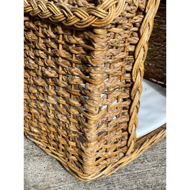 Mid Century Modern Boho Bamboo Wicker Dog House For Sale - Image 4 of 10