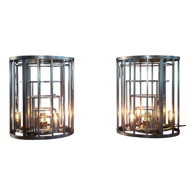 Gradient Rex Bedside Tables in Metal by Timothy Oulton, 2010s, Set of 2 For Sale