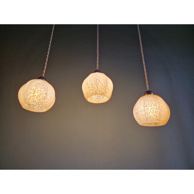 Art Deco Pendant Light in Pink Speckled Glass, 1920s For Sale - Image 9 of 16
