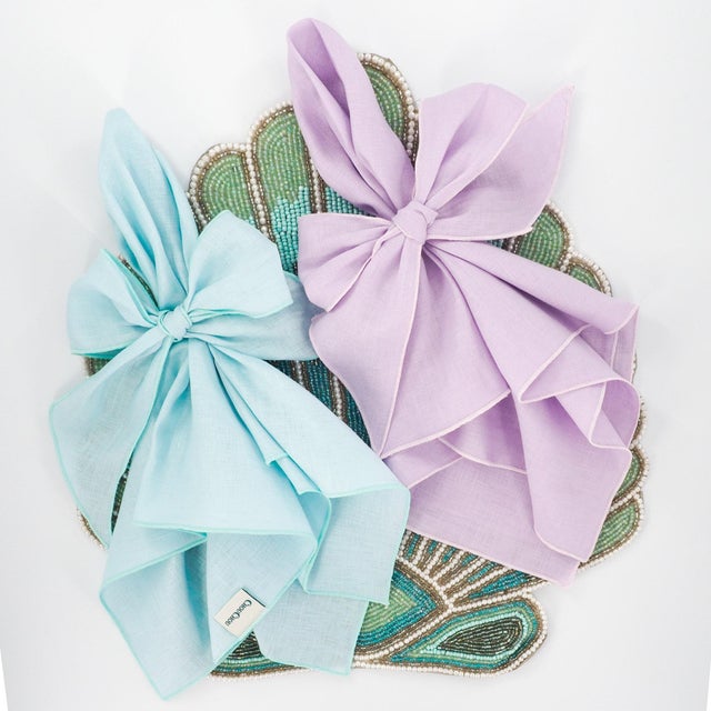 Light Green Green Linen Napkins, Set of 4 For Sale - Image 8 of 8