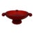 1930s Depression Period Red Frosted Glass Footed Ashtray For Sale