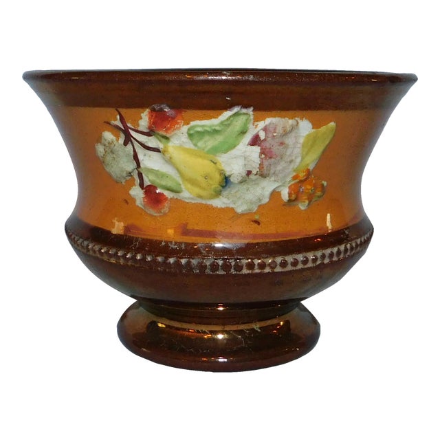 Antique Mid 19th Century Copper Lustre Bowl For Sale