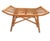 1970s Bentwood Bamboo & Rattan Saddle Bench Stool Ottoman For Sale - Image 5 of 9