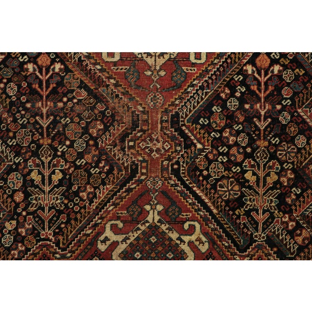 Traditional Antique Qashqai Rug in Red and Black With Medallions by Rug and Kilim For Sale - Image 3 of 7