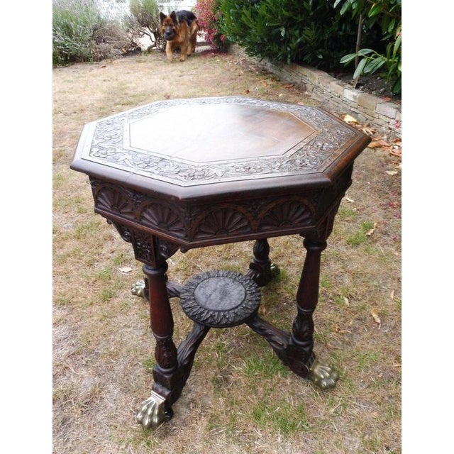 Antique Regency Carved Country Oak Occasional Table, 1800 For Sale - Image 11 of 14