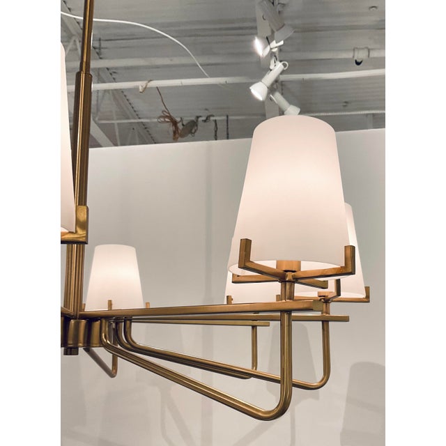 Modern White and Gold Lassen Chandelier For Sale - Image 4 of 4
