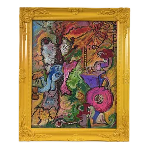 Original Abstract Painting on Canvas "Jump Into the Painting" by Serg Graff Coa