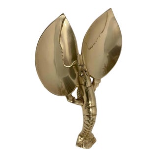 Large Brass Lobster Dish or Spoon Rest Sculpture For Sale