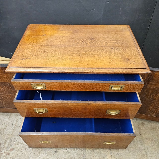 Late 19th Century Victorian Oak Raised Paneled Door Cabinet W/3 Drawers For Sale - Image 16 of 16