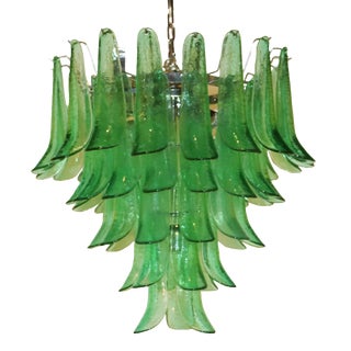 Emerald Green Italian Murano Chandelier, Circa 1950