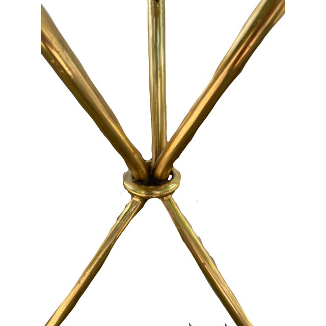 Contemporary 1930s Brass Guéridon With Tripod Base For Sale - Image 3 of 5