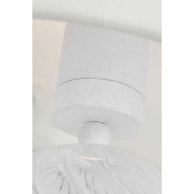 Talia 18" Sconce in Clear Swirled Glass with Linen Shade Designer: Julie Neill Finish: Plaster White and Clear Swirled...