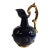 1940s Dark Majolica Glass Pitcher With Glass Accents For Sale