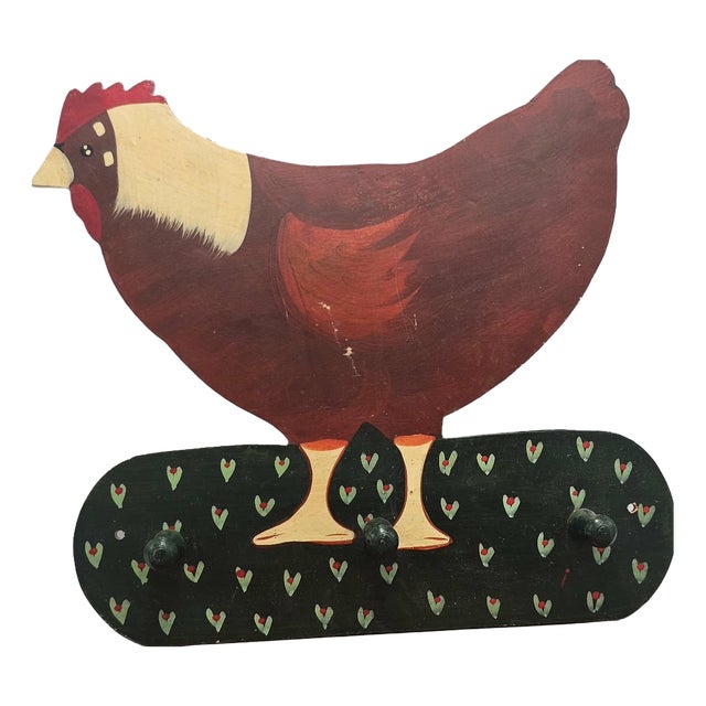 Vintage Covent Garden Wooden Rooster Hanger, 1980s For Sale
