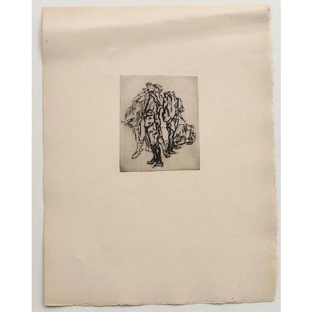 Front Italien is a beautiful print in etching on paper, realized by Anselmo Bucci in 1918 (1887-1955). Good conditions....