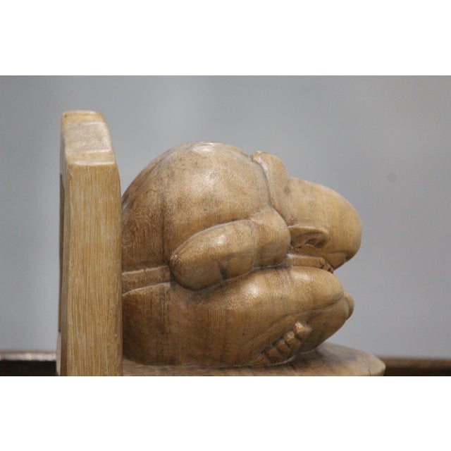 Weeping Buddha Wooden Bookends, 1990s, Set of 2 For Sale - Image 11 of 18