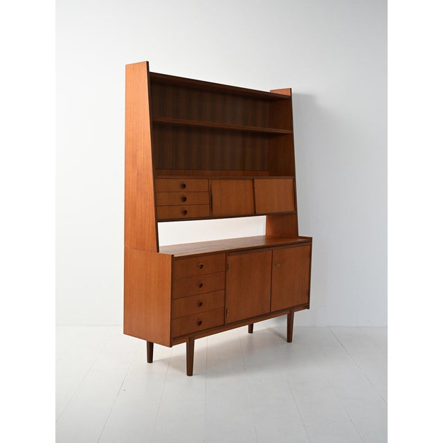 1960s Sideboard with Bookcase in Teak and Mahogany, 1960s For Sale - Image 5 of 12
