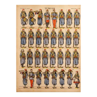 1880s - 1890s French Military Print - Imagerie d'Épinal #116 - Turcos For Sale