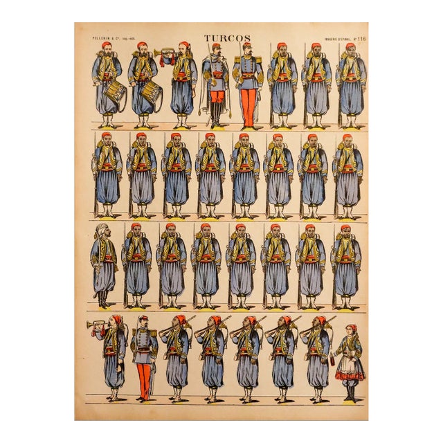 1880s - 1890s French Military Print - Imagerie d'Épinal #116 - Turcos For Sale