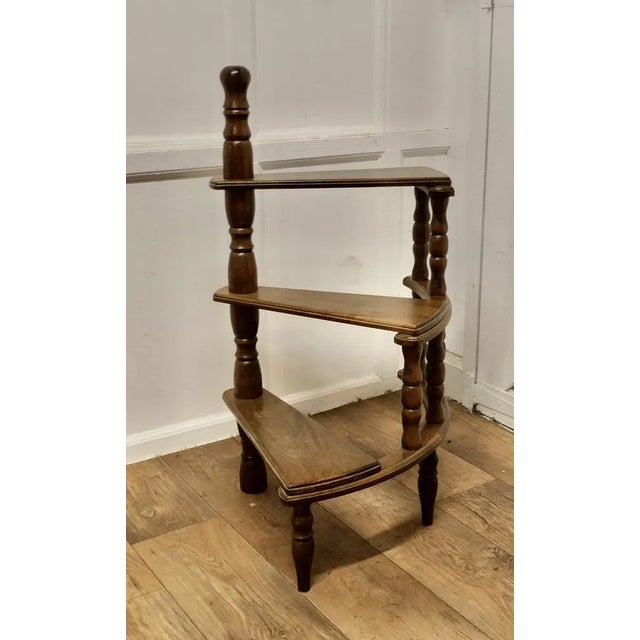 Wood Spiral Library Steps with Turned Supports, 1960s For Sale - Image 7 of 8
