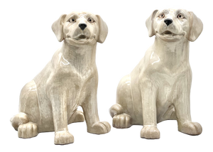 Large Italian Ceramic Dogs attributed to Ronzan, 1970s, Set of 2