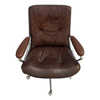 Leather Office Chair, 1970s For Sale