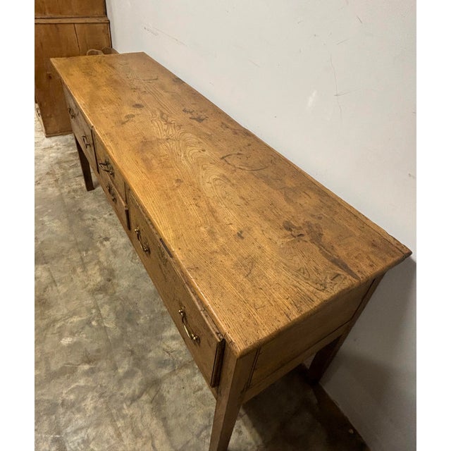 English Antique English Oak Sideboard Dresser Base Console For Sale - Image 3 of 8
