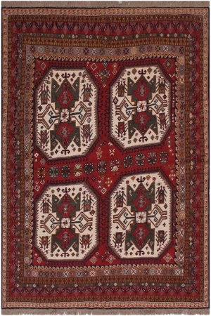 1970s Tribal Soumakh Sal Wool Rug - 6'2" X 8'
