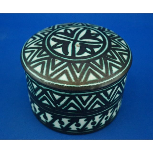 Futurist Lead Glazed Majolica Ceramic Box by Fama Ascoli Piceno, Italy, 1930s For Sale - Image 6 of 18